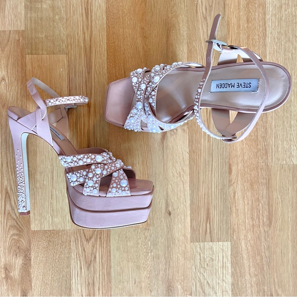 Custom bridal pearl Steve Madden Heels